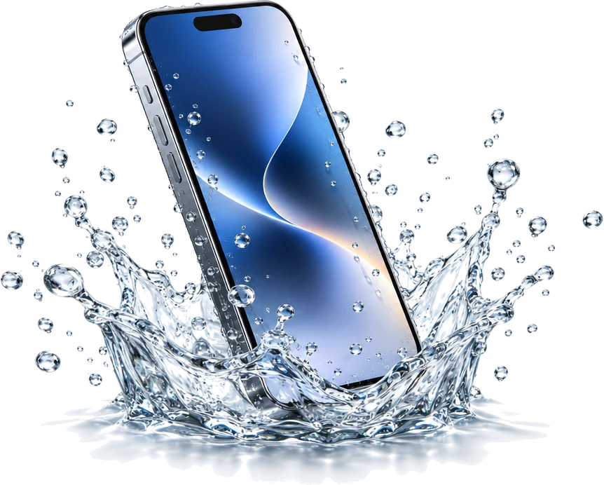 Smartphone splashing in water